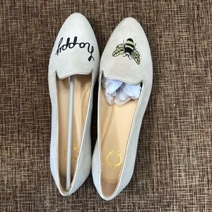 Tan suede Bee Happy flats